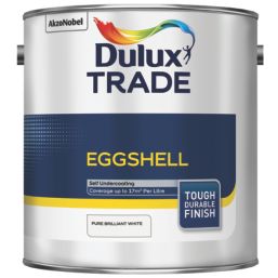 Dulux Trade 2.5Ltr Pure Brilliant White Eggshell Solvent-Based Trim Paint