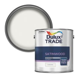 Dulux Trade 2.5Ltr Pure Brilliant White Satinwood Solvent-Based Trim Paint