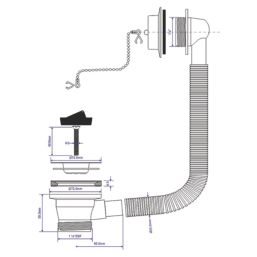 McAlpine Bath Waste & Overflow Chrome 16"