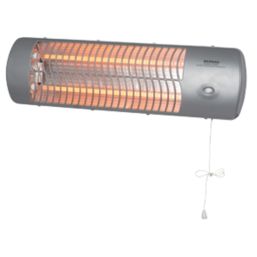 Essentials  600 / 1200W Electric Wall-Mounted Quartz Heater Grey