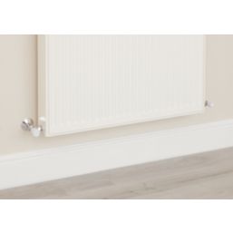 Flomasta  10mm x 21mm White/Chrome Angled Modern Manual Radiator Valve Head & Body