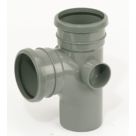 FloPlast  Push-Fit 92.5° Double Socket Branch Grey 110mm