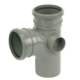 FloPlast  Push-Fit 92.5° Double Socket Branch Grey 110mm