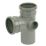 FloPlast  Push-Fit 92.5° Double Socket Branch Grey 110mm