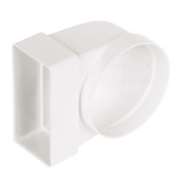 Manrose Round to Rectangular 90° Bend Appliance Connector White 100mm