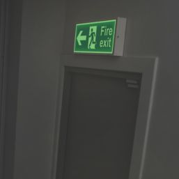 Essentials  Photoluminescent "Fire Exit Man Left Arrow" Sign 150mm x 400mm