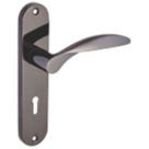 Smith & Locke Crantock Fire Rated Lever Lock Door Handles Pair Black Nickel