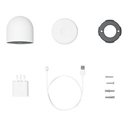 Google Nest  Battery-Powered White Wired or Wireless 1080p Indoor & Outdoor Round Smart Camera 2 Pack