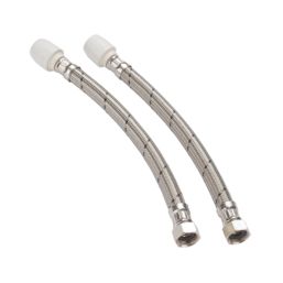 Hep2O Push-Fit Flexible Tap Connectors 15mm x 1/2" x 300mm 2 Pack