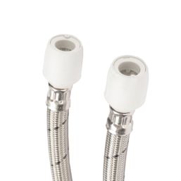 Hep2O Push-Fit Flexible Tap Connectors 15mm x 1/2" x 300mm 2 Pack
