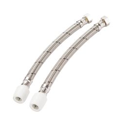 Hep2O Push-Fit Flexible Tap Connectors 15mm x 1/2" x 300mm 2 Pack