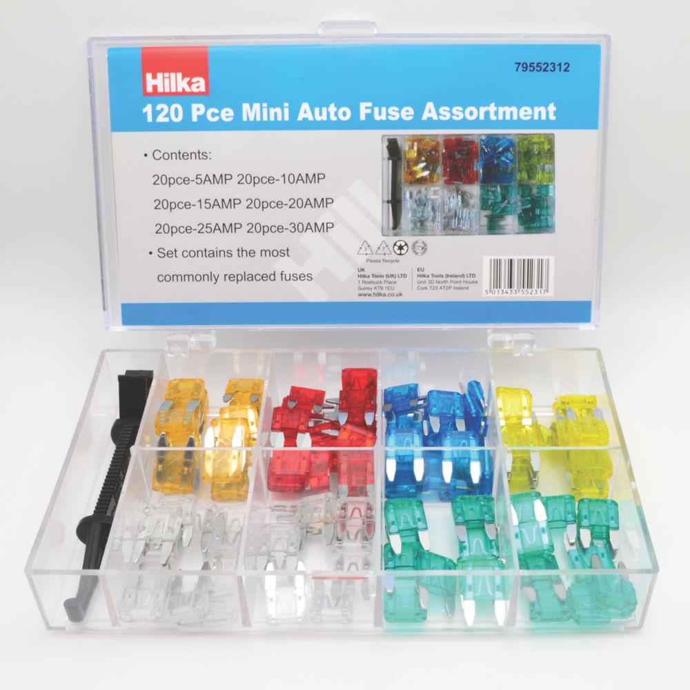 Hilka ProCraft Mini Blade Fuses 120 Pieces Screwfix