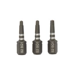 Erbauer  1/4" 25mm Hex Shank SQ1 Impact Screwdriver Bits 3 Pack