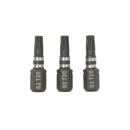 Erbauer  1/4" 25mm Hex Shank TX20 Impact Screwdriver Bits 3 Pack