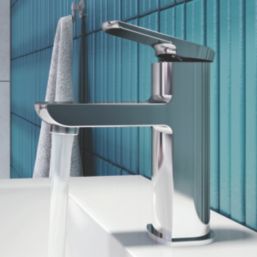 Aqualisa Downtown Chrome 147mm Standard Lever Mono Basin Pillar Tap  With Clicker Waste