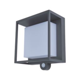 Lutec Curtis Outdoor LED Solar Wall Light With PIR Sensor Dark Grey 300lm