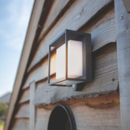 Lutec Curtis Outdoor LED Solar Wall Light With PIR Sensor Dark Grey 300lm