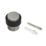 Eclipse Round Knurled Floor Door Stop 30 x 40mm Satin Stainless Steel