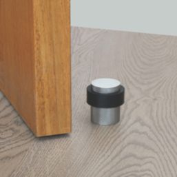 Eclipse Round Knurled Floor Door Stop 30 x 40mm Satin Stainless Steel