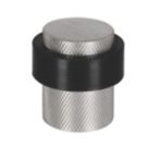 Eclipse Round Knurled Floor Door Stop 30 x 40mm Satin Stainless Steel