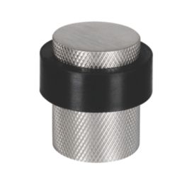 Eclipse Round Knurled Floor Door Stop 30 x 40mm Satin Stainless Steel