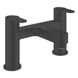 Grohe Get Matt Black 142mm Deck Mounted Lever 2 Tap Holes Bath Mixer Tap