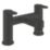 Grohe Get Matt Black 142mm Deck Mounted Lever 2 Tap Holes Bath Mixer Tap