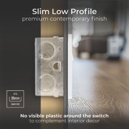 British General Evolve 13A 1-Gang SP Switched Socket Brushed Steel  with White Inserts