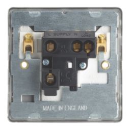 Contactum Lyric 13A Unswitched Fused Spur  Brushed Steel with White Inserts