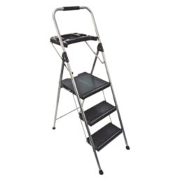 Werner Steel 3 Step 730mm Folding Step Stool With Platform