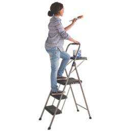 Werner Steel 3 Step 730mm Folding Step Stool With Platform