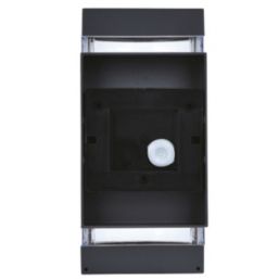 Lutec Focus Outdoor Up/Down Wall Light With PIR Sensor Dark Grey