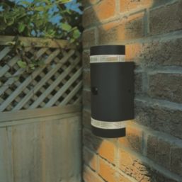 Lutec Focus Outdoor Up/Down Wall Light With PIR Sensor Dark Grey