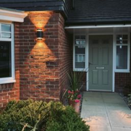 Lutec Focus Outdoor Up/Down Wall Light With PIR Sensor Dark Grey