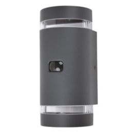 Lutec Focus Outdoor Up/Down Wall Light With PIR Sensor Dark Grey