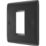 British General Nexus Metal 1-Module Modular Faceplate Matt Black