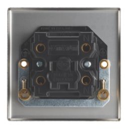 Contactum iConic 45A 1-Gang DP Control Switch Brushed Steel  with Black Inserts