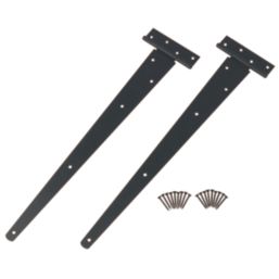 GateMate Black Straight Medium Tee Hinges 150mm x 24" x 600mm 2 Pack