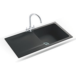 Franke Orion 1 Bowl Tectonite Inset Kitchen Sink Black Reversible 940mm x 510mm