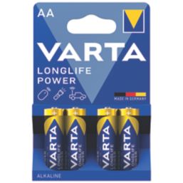 Varta Longlife Power AA 1.5V Alkaline High Energy Batteries 4 Pack