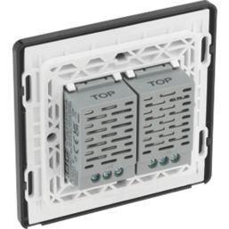 British General Evolve 1-Gang 2-Way LED Double Master Touch Trailing Edge Dimmer Switch  Blue with Black Inserts