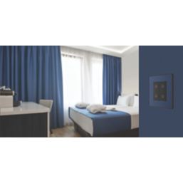 British General Evolve 1-Gang 2-Way LED Double Master Touch Trailing Edge Dimmer Switch  Blue with Black Inserts