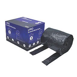 L-PRO Black Tie Handle Refuse Sacks/Bin Liners in Dispenser Box 100Ltr 75 Pack