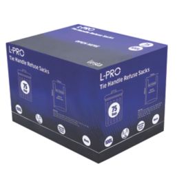 L-PRO  Black Tie Handle Refuse Sacks/Bin Liners in Dispenser Box 100Ltr 75 Pack