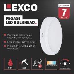 Lexco Pegasi Indoor & Outdoor Round LED Bulkhead White 16W 1200-1900lm