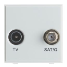 Contactum Media Modular Coaxial TV & F-Type Satellite Socket White