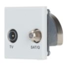 Contactum Media Modular Coaxial TV & F-Type Satellite Socket White