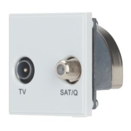 Contactum Media Modular Coaxial TV & F-Type Satellite Socket White