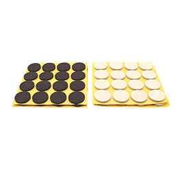 Brown & Beige Round Self-Adhesive Felt Pads 22mm x 22mm 160 Pack