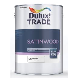 Dulux Trade 1Ltr Pure Brilliant White Satinwood Solvent-Based Trim Paint